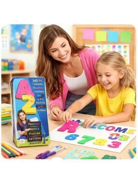 ARTSKILLS REPOSITIONABLE POSTER LETTERS A-Z 0-9 HOMESCHOOL CLASSROOM 345PC SET